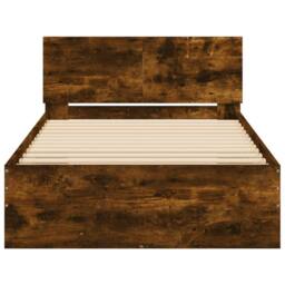 Berkfield Home Durable Bed Frame without Mattress with Headboard Smoked Oak 100x in Brown - thumbnail 5