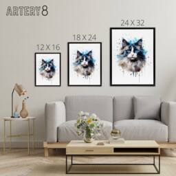 "Artery8 Ragdoll Cat Lovers Pet Portrait Framed Canvas Wall Art Print - Size: W12"" x H16""" - thumbnail 4