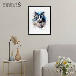 "Artery8 Ragdoll Cat Lovers Pet Portrait Framed Canvas Wall Art Print - Size: W12"" x H16""" - thumbnail 3