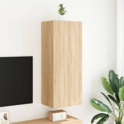 Berkfield Home TV Wall Cabinet Sonoma Oak 40.5x30x102 cm Engineered Wood in Brown - thumbnail 1