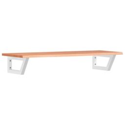 Berkfield Home Basin Shelf Wall Mounted Steel & Solid Wood Oak in Brown - thumbnail 2