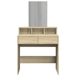 Berkfield Home Dressing Table with Mirror Sonoma Oak 80x41x144.5 cm in Brown - thumbnail 4