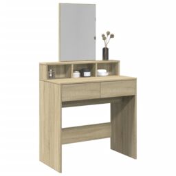 Berkfield Home Dressing Table with Mirror Sonoma Oak 80x41x144.5 cm in Brown - thumbnail 1