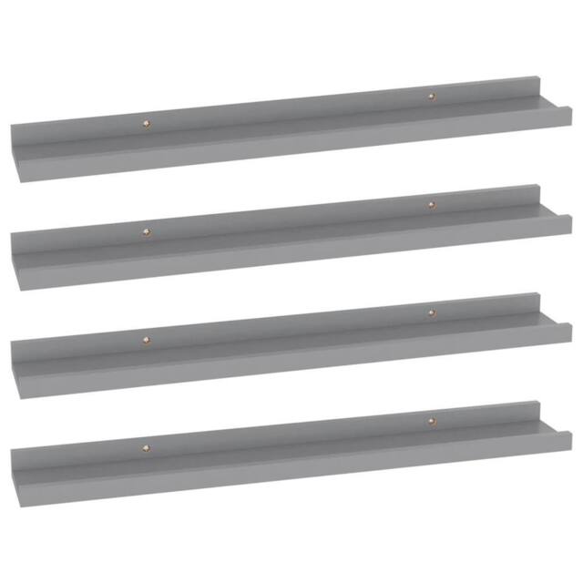Berkfield Home Wall Shelves 4 pcs Grey 60x9x3 cm - Size: 60 x 9 x 3 cm - image 1