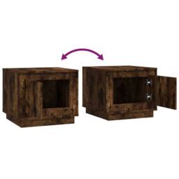 Berkfield Home Coffee Table Smoked Oak 51x50x44 cm Engineered Wood in Brown - Size: 51 x 50 x 44 cm - thumbnail 8