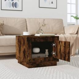 Berkfield Home Coffee Table Smoked Oak 51x50x44 cm Engineered Wood in Brown - Size: 51 x 50 x 44 cm - thumbnail 3