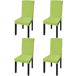 Berkfield Home Straight Stretchable Chair Cover 4 pcs Green - thumbnail 1