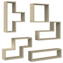 Berkfield Home Wall Shelf Sonoma Oak 96x12x64 cm Engineered Wood in Brown - Size: 96 x 12 x 64 cm - thumbnail 6