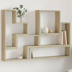 Berkfield Home Wall Shelf Sonoma Oak 96x12x64 cm Engineered Wood in Brown - Size: 96 x 12 x 64 cm - thumbnail 1