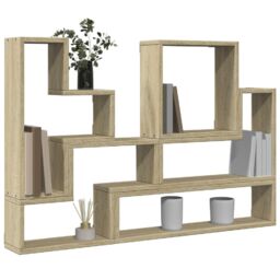 Berkfield Home Wall Shelf Sonoma Oak 96x12x64 cm Engineered Wood in Brown - Size: 96 x 12 x 64 cm - thumbnail 4