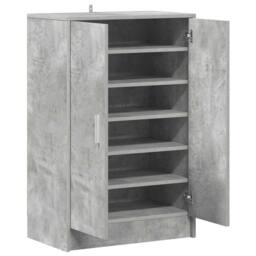 Berkfield Home Shoe Cabinet Concrete Grey 60x35x92 cm Engineered Wood - Size: 60 x 35 x 92 cm - thumbnail 5