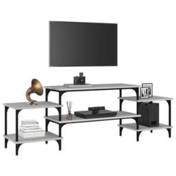 Berkfield Home TV Cabinet Grey Sonoma 157x35x52 cm Engineered Wood - Size: 157 x 35 x 52 cm - thumbnail 4