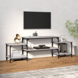 Berkfield Home TV Cabinet Grey Sonoma 157x35x52 cm Engineered Wood - Size: 157 x 35 x 52 cm - thumbnail 2