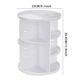 KORVIXA Plastic White Rotating Makeup Storage Box in Warm White - Size: 900mm - thumbnail 2