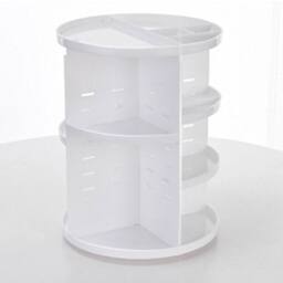 KORVIXA Plastic White Rotating Makeup Storage Box in Warm White - Size: 900mm - thumbnail 1