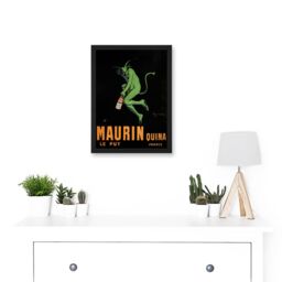 Artery8 Advert Maurin Le Puy Quina Alcohol Cappiello Aperitif France Artwork Framed Wall Art Print A4 in Black - thumbnail 2
