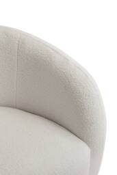 Living and Home Teddy Fleece Upholstered Swivel Accent Chair in White - thumbnail 6