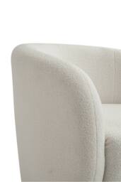 Living and Home Teddy Fleece Upholstered Swivel Accent Chair in White - thumbnail 8