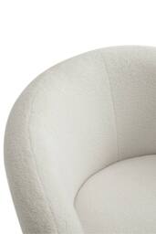 Living and Home Teddy Fleece Upholstered Swivel Accent Chair in White - thumbnail 9