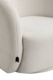 Living and Home Teddy Fleece Upholstered Swivel Accent Chair in White - thumbnail 7
