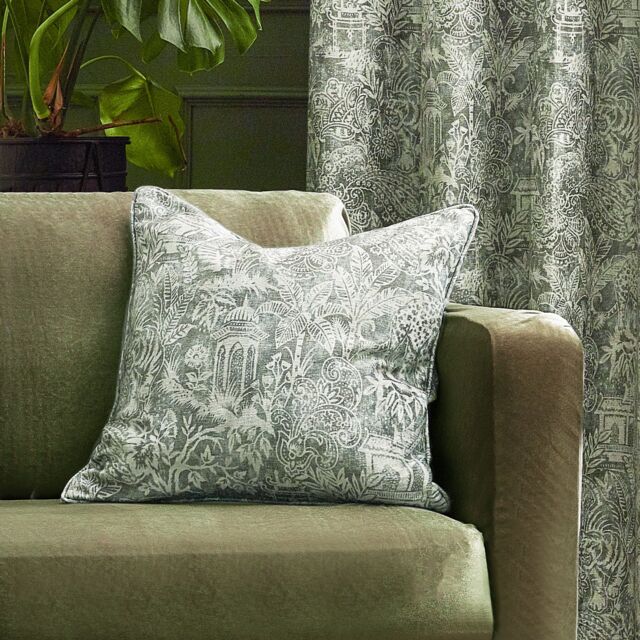 Wylder Tropics Bengal Chenille Polyester Filled Cushion in Light Green - Size: 50 cm x 50 cm - image 1