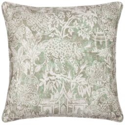 Wylder Tropics Bengal Chenille Polyester Filled Cushion in Light Green - Size: 50 cm x 50 cm - thumbnail 2