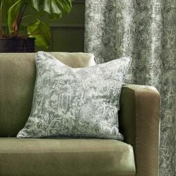 Wylder Tropics Bengal Chenille Polyester Filled Cushion in Light Green - Size: 50 cm x 50 cm
