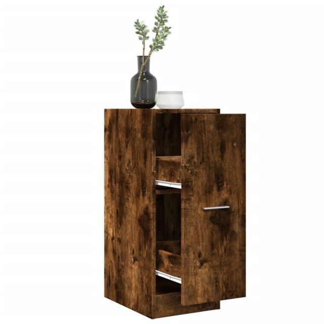 Berkfield Home Apothecary Cabinet Smoked Oak 30x41x77.5 cm Engineered Wood in Brown - image 1