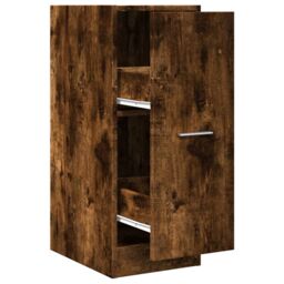 Berkfield Home Apothecary Cabinet Smoked Oak 30x41x77.5 cm Engineered Wood in Brown - thumbnail 2