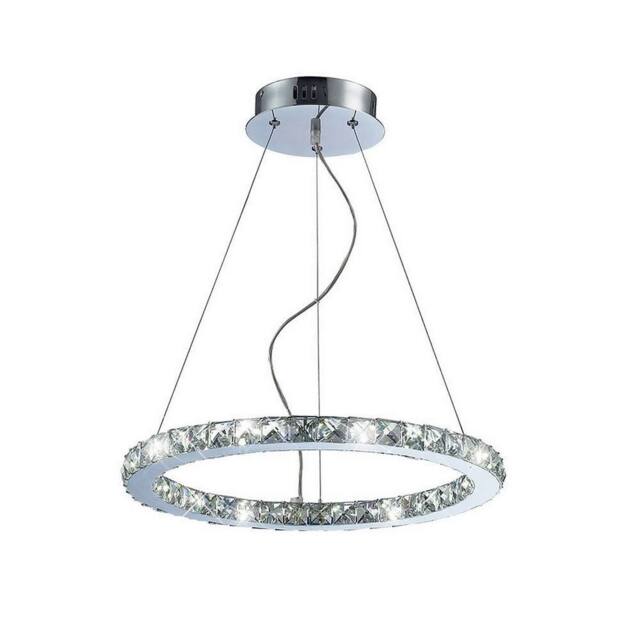 Netlighting Galaxy Pendant Round Small 27W LED 6000K Polished ChromeCrystal in Grey - image 1