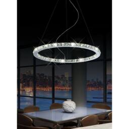 Netlighting Galaxy Pendant Round Small 27W LED 6000K Polished ChromeCrystal in Grey - thumbnail 6