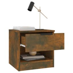 Berkfield Home Bedside Cabinets 2 pcs Smoked Oak Engineered Wood in Brown - thumbnail 4