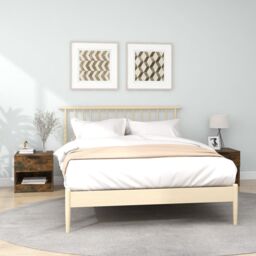 Berkfield Home Bedside Cabinets 2 pcs Smoked Oak Engineered Wood in Brown - thumbnail 1