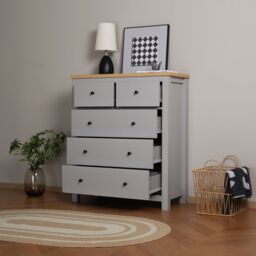 Home Garden Direct Wiltshire 5 Drawer Chest - Grey - thumbnail 3