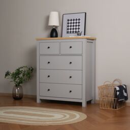 Home Garden Direct Wiltshire 5 Drawer Chest - Grey - thumbnail 2