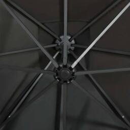Berkfield Home Durable Cantilever Umbrella with Pole & LED Lights Anthracite 250 cm in Charcoal - thumbnail 8