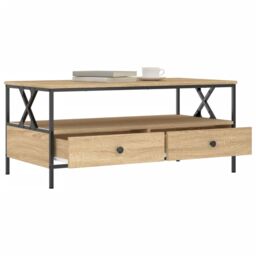 Berkfield Home Coffee Table Sonoma Oak 100x51x45 cm Engineered Wood in Brown - Size: 100 x 51 x 45 cm - thumbnail 4
