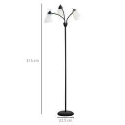 HOMCOM Arc Tree Floor Lamp for Bedroom Living Room Industrial Standing Lamp in Black - thumbnail 3