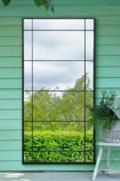 MirrorOutlet Black Metal Framed Window Wall or Leaner Garden Mirror (180CM X 90CM) - Size: 1 Pack - thumbnail 1
