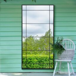 MirrorOutlet Black Metal Framed Window Wall or Leaner Garden Mirror (180CM X 90CM) - Size: 1 Pack - thumbnail 5