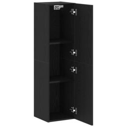 Berkfield Home TV Cabinet Black Oak 30, 5x30x110 cm Engineered Wood - Size: 5 x 30 x 110 cm - thumbnail 2