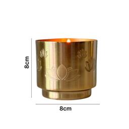 Candle Up Lotus Glow Metal Candle in Gold - thumbnail 2