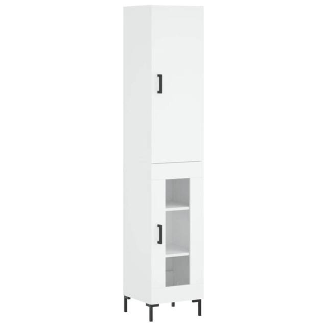 Berkfield Home Highboard White 34.5x34x180 cm Engineered Wood - image 1