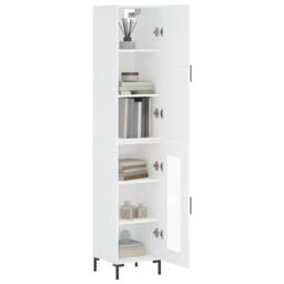 Berkfield Home Highboard White 34.5x34x180 cm Engineered Wood - thumbnail 3