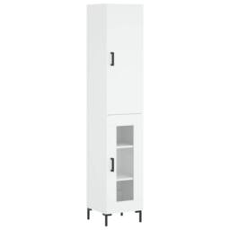 Berkfield Home Highboard White 34.5x34x180 cm Engineered Wood - thumbnail 1