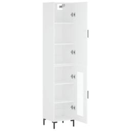 Berkfield Home Highboard White 34.5x34x180 cm Engineered Wood - thumbnail 4