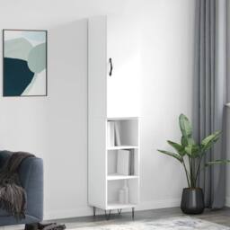 Berkfield Home Highboard White 34.5x34x180 cm Engineered Wood - thumbnail 1