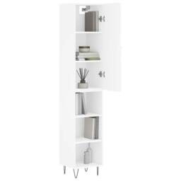Berkfield Home Highboard White 34.5x34x180 cm Engineered Wood - thumbnail 3