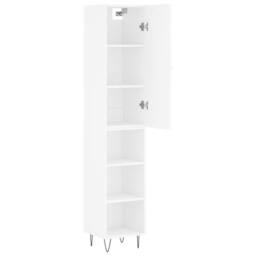 Berkfield Home Highboard White 34.5x34x180 cm Engineered Wood - thumbnail 4