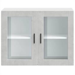 Berkfield Home Kitchen Wall Cabinet with Glass Door Porto Concrete Grey - thumbnail 7
